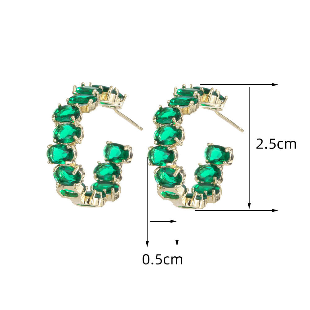 Exaggerated Temperamental Zircon Earring.