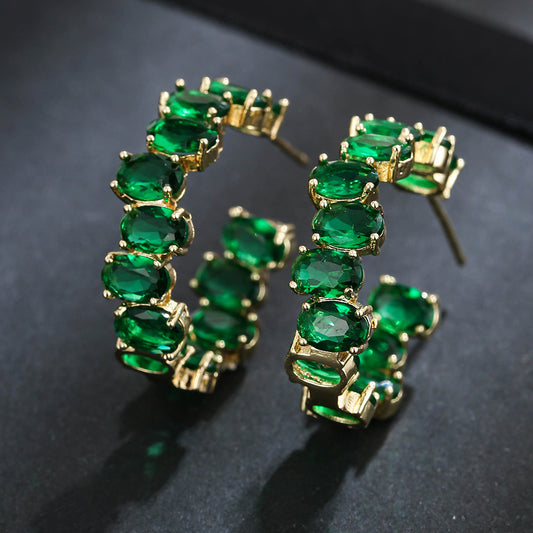 Exaggerated Temperamental Zircon Earring.