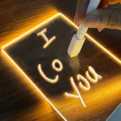 Note Board Lamp With Led Light USB Message Board, With Pen.