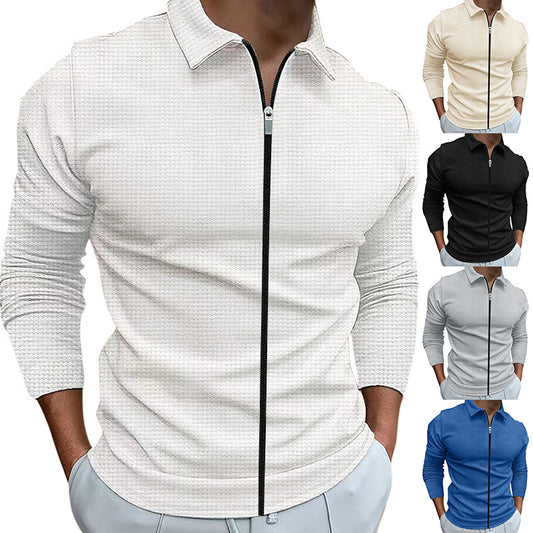 Men's Clothing Waffle Style Zipped Tops