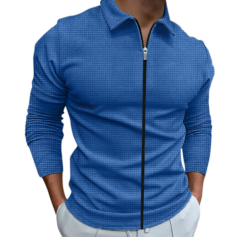 Men's Clothing Waffle Style Zipped Tops