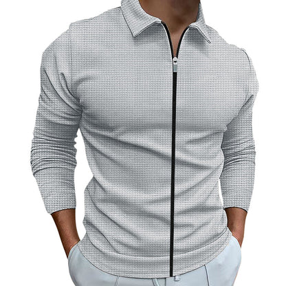 Men's Clothing Waffle Style Zipped Tops