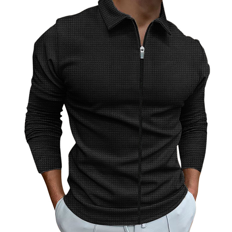 Men's Clothing Waffle Style Zipped Tops