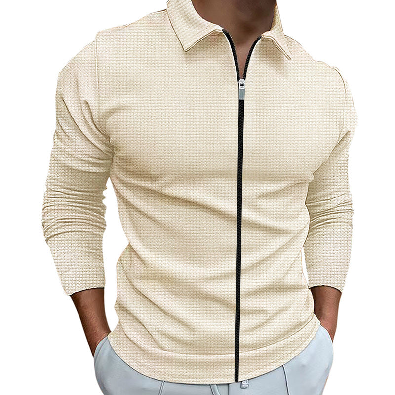 Men's Clothing Waffle Style Zipped Tops