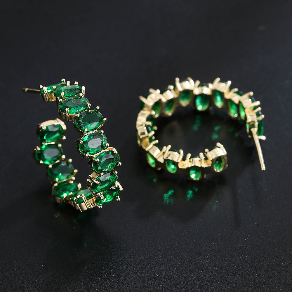 Exaggerated Temperamental Zircon Earring.