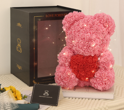 Rose Bear Gifts With Eternal Flowers