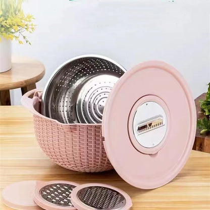 Rotating Double-Layer Fruit & Vegetable Washing Basket