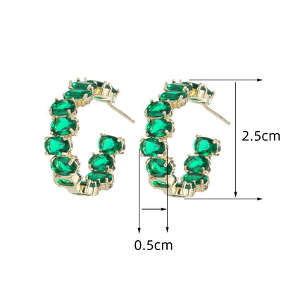 Exaggerated Temperamental Zircon Earring.