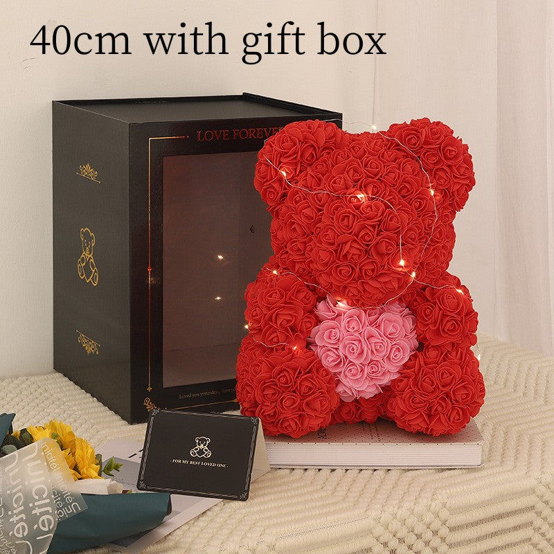 Rose Bear Gifts With Eternal Flowers