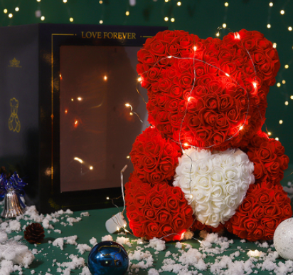 Rose Bear Gifts With Eternal Flowers